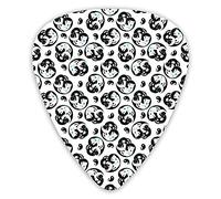 Guitar Picks Picks 12 Pack with Thin Box,Happy Cats Fish And Stars In East Asian Ancient Motifs Japanese Tradition,Special Guitar Plectrums Gift Set for Guitarist