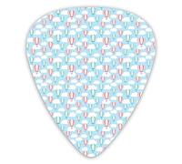 Guitar Picks Picks 12 Pack with Thin Box,Heart Shape Basket Hot Air Balloons And Cloudy Sky,Special Guitar Plectrums Gift Set for Guitarist