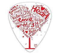 Guitar Picks Picks 12 Pack with Thin Box,Heart Shape Happiness Tree Romantic Holiday Celebration Of Beauty Passion Emotion,Special Guitar Plectrums Gift Set for Guitarist
