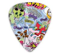 Guitar Picks Picks 12 Pack with Thin Box,Hip-Hop Inspired Colorful Graffiti Doodle Crazy Love Time Cool Skull Street Art Print,Special Guitar Plectrums Gift Set for Guitarist