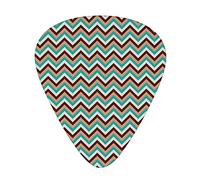 Guitar Picks Picks 12 Pack with Thin Box,Horizontal Zigzag Line Pattern Striped and Contrast Colored Winter Fashion Design,Special Guitar Plectrums Gift Set for Guitarist
