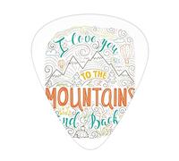 Guitar Picks Picks 12 Pack with Thin Box,I Love You to The Mountains and Back Quote Valentines Day Theme Exploration Outdoors,Special Guitar Plectrums Gift Set for Guitarist