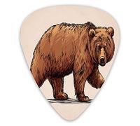 Guitar Picks Picks 12 Pack with Thin Box,Ink Drawing Style Wildlife Beast Carnivore Figure Walking Zoology Nature Themed Art,Special Guitar Plectrums Gift Set for Guitarist