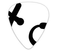 Guitar Picks Picks 12 Pack with Thin Box,Love And Friendship Expression Letters Symbolic Icons Simplistic Art Pattern,Special Guitar Plectrums Gift Set for Guitarist