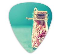 Guitar Picks Picks 12 Pack with Thin Box,Love Concept With A Jar Of Hearts On A Turquoise Background,Special Guitar Plectrums Gift Set for Guitarist
