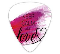 Guitar Picks Picks 12 Pack with Thin Box,Love Theme With Hand Drawn Watercolor Stain Brush Stroke And A Heart,Special Guitar Plectrums Gift Set for Guitarist