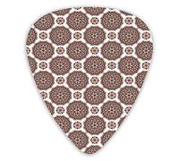 Guitar Picks Picks 12 Pack with Thin Box,Mandala Inspired Pattern With Flowers Nature Motifs From The Eastern Folklore,Special Guitar Plectrums Gift Set for Guitarist