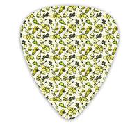 Guitar Picks Picks 12 Pack with Thin Box,Mexican Themed Pattern With Sombrero Hat Cactus And Bottles,Special Guitar Plectrums Gift Set for Guitarist