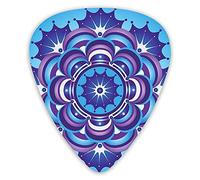 Guitar Picks Picks 12 Pack with Thin Box,Middle Eastern Motif With Petals And Geometric Shapes On Blue Toned Background,Special Guitar Plectrums Gift Set for Guitarist