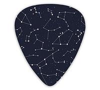 Guitar Picks Picks 12 Pack with Thin Box,Milky Way Inspired Pattern With Cluster Of Fixed Stars In Night Sky,Special Guitar Plectrums Gift Set for Guitarist