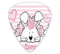 Guitar Picks Picks 12 Pack with Thin Box,Miss Bunny Hoop In Love Romantic Cute Rabbit Valentines Day In Hearts Artwork,Special Guitar Plectrums Gift Set for Guitarist