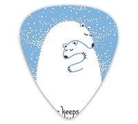 Guitar Picks Picks 12 Pack with Thin Box,Mother Polar Bear Hugging Her Baby In The Snow North Winter Love Valentines Art,Special Guitar Plectrums Gift Set for Guitarist