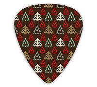 Guitar Picks Picks 12 Pack with Thin Box,Native American Aztec Folk Triangle Pattern Folk Style Funky Boho Tribal Art Print,Special Guitar Plectrums Gift Set for Guitarist
