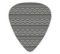 Guitar Picks Picks 12 Pack with Thin Box,Native American Ethnic Pattern Antique Tribal Culture Geometric Motifs,Special Guitar Plectrums Gift Set for Guitarist