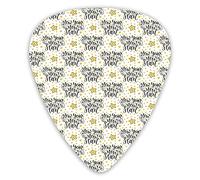 Guitar Picks Picks 12 Pack with Thin Box,New Year New Start Cursive Handwriting With Star Motifs,Special Guitar Plectrums Gift Set for Guitarist