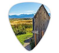 Guitar Picks Picks 12 Pack with Thin Box,Old Rustic Wooden Cottage Barn Shed In A Farm Village Image,Special Guitar Plectrums Gift Set for Guitarist