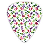 Guitar Picks Picks 12 Pack with Thin Box,Origami Art Style Inspired Fractal Bird Figures With Exotic Leaf Details Design,Special Guitar Plectrums Gift Set for Guitarist