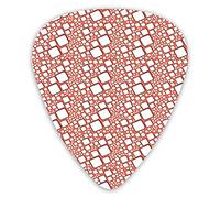 Guitar Picks Picks 12 Pack with Thin Box,Ornamental Squares With Oval Corners In Various Shapes Geometric Pattern,Special Guitar Plectrums Gift Set for Guitarist