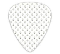 Guitar Picks Picks 12 Pack with Thin Box,Pale Grey Silhouette Head Of Rabbits With Bowties Hipster Gentlemen,Special Guitar Plectrums Gift Set for Guitarist