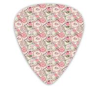 Guitar Picks Picks 12 Pack with Thin Box,Pastel Colored Flowers Abstract Swirls And Hearts Romantic Pattern,Special Guitar Plectrums Gift Set for Guitarist
