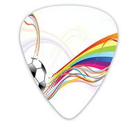 Guitar Picks Picks 12 Pack with Thin Box,Rainbow Patterned Swirled Lines Abstract Football Pattern Colorful Stripes Design,Special Guitar Plectrums Gift Set for Guitarist