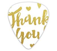 Guitar Picks Picks 12 Pack with Thin Box,Repeating Hearts Love Joined Handwriting Text Calligraphy Thankful,Special Guitar Plectrums Gift Set for Guitarist