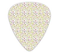 Guitar Picks Picks 12 Pack with Thin Box,Repeating Pattern With Birds Foliage Stems Leaves Flowers And Berries In Nature,Special Guitar Plectrums Gift Set for Guitarist