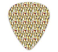 Guitar Picks Picks 12 Pack with Thin Box,Repetitive Sweet Summer Dessert Pattern With Colorful Fruity Scoops On Cones,Special Guitar Plectrums Gift Set for Guitarist