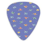 Guitar Picks Picks 12 Pack with Thin Box,Repetitive Women Motifs In Gowns Dancing Delicately Doodle,Special Guitar Plectrums Gift Set for Guitarist