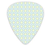 Guitar Picks Picks 12 Pack with Thin Box,Retro Circles Inner Dots 60s 70s Inspired Horizontal Artwork,Special Guitar Plectrums Gift Set for Guitarist