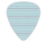 Guitar Picks Picks 12 Pack with Thin Box,Sea Waves Theme Zig Zag Sharp Edged Image In Blue Tones Art,Special Guitar Plectrums Gift Set for Guitarist