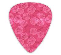 Guitar Picks Picks 12 Pack with Thin Box,Shades Of Pink With Gentle Seasonal Flora Romance Love Theme Valentines Day Inspired Design,Special Guitar Plectrums Gift Set for Guitarist