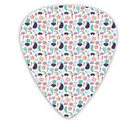 Guitar Picks Picks 12 Pack with Thin Box,Simple Pattern With Abstract Stylized Foods Pepper Eggplant Tomato Radish Garlic,Special Guitar Plectrums Gift Set for Guitarist