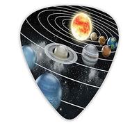 Guitar Picks Picks 12 Pack with Thin Box,Solar System All Eight Planets And The Sun Pluto Jupiter Mars Venus Science Fiction,Special Guitar Plectrums Gift Set for Guitarist