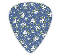 Guitar Picks Picks 12 Pack with Thin Box,Spring Blooms Field Violet Toned Backdrop Flowers Flourishing In Nature Retro Motif,Special Guitar Plectrums Gift Set for Guitarist