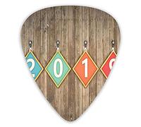 Guitar Picks Picks 12 Pack with Thin Box,Square Frames With Numerals Hanging On Old Wooden Wall Christmas Concept,Special Guitar Plectrums Gift Set for Guitarist