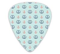 Guitar Picks Picks 12 Pack with Thin Box,Summer Holiday Adventure Horizontal Striped Backdrop With Icons Bon Voyage,Special Guitar Plectrums Gift Set for Guitarist