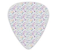 Guitar Picks Picks 12 Pack with Thin Box,Sweet Floral Pattern With Botanical Motifs Spring Thrill Doodle Repetition Print,Special Guitar Plectrums Gift Set for Guitarist