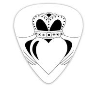 Guitar Picks Picks 12 Pack with Thin Box,Tribal Celtic Heart Motif Love And Affection Symbol Traditional Design,Special Guitar Plectrums Gift Set for Guitarist