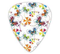 Guitar Picks Picks 12 Pack with Thin Box,Umbrellas And Butterflies Magical Fairy Concept Appreciate Your Life Love Theme,Special Guitar Plectrums Gift Set for Guitarist
