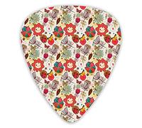 Guitar Picks Picks 12 Pack with Thin Box,Various Kinds Of Flowers With Colorful Pattern Butterflies Nature Flora And Fauna,Special Guitar Plectrums Gift Set for Guitarist