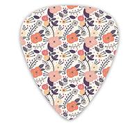 Guitar Picks Picks 12 Pack with Thin Box,Vintage Pastel Colors Of Abstract Floral Image With Doodle Flower Motifs And Dots,Special Guitar Plectrums Gift Set for Guitarist