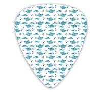 Guitar Picks Picks 12 Pack with Thin Box,Watercolor Animals With Silly Expressions Bubbles And Sea Waves Kids Ocean,Special Guitar Plectrums Gift Set for Guitarist