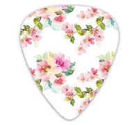 Guitar Picks Picks 12 Pack with Thin Box,Watercolor Stylized Shabby Chic Nature Petals In Soft Tones Artsy Picture,Special Guitar Plectrums Gift Set for Guitarist