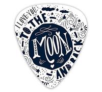 Guitar Picks Picks 12 Pack with Thin Box,When You Love Too Much Stylized Nature Element Comet Happy Valentines Mood,Special Guitar Plectrums Gift Set for Guitarist