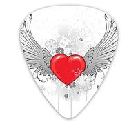 Guitar Picks Picks 12 Pack with Thin Box,Wings With Heart Valentines Day Love Flowers Best Couple Anniversary,Special Guitar Plectrums Gift Set for Guitarist