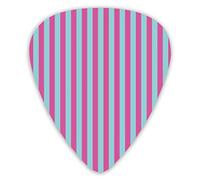 Guitar Picks Pink and Blue Vertical Stripes 12 Pieces Ukulele Picks Including 0.46 mm 0.71 mm 0.96 mm