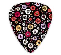 Guitar Picks Pink Yellow White Purple Beige Red Orange Spot Flower Premium Picks Sampler Unique Guitar Gift (12 Count)