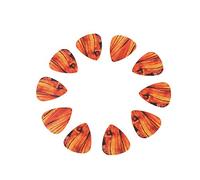 Guitar Picks Plastic Plectrum Set 10pcs Durable Teardrop Shaped Picks for Guitar Bass Ukelele Banjo Musical Instruments Accessory Colorful Patterns 0.38mm Thickness