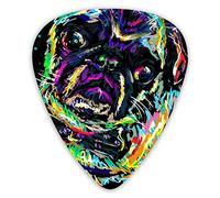 Guitar Picks Pug Dog Art Premium Bass Picks For Electric Guitar And Bass Guitars With Three Sizes (12 Pack)